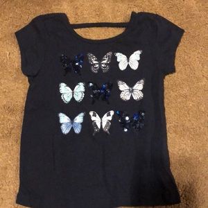 Girls navy blue short sleeve shirt